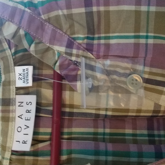 Joan Rivers Plaid Button Down - Picture 3 of 5